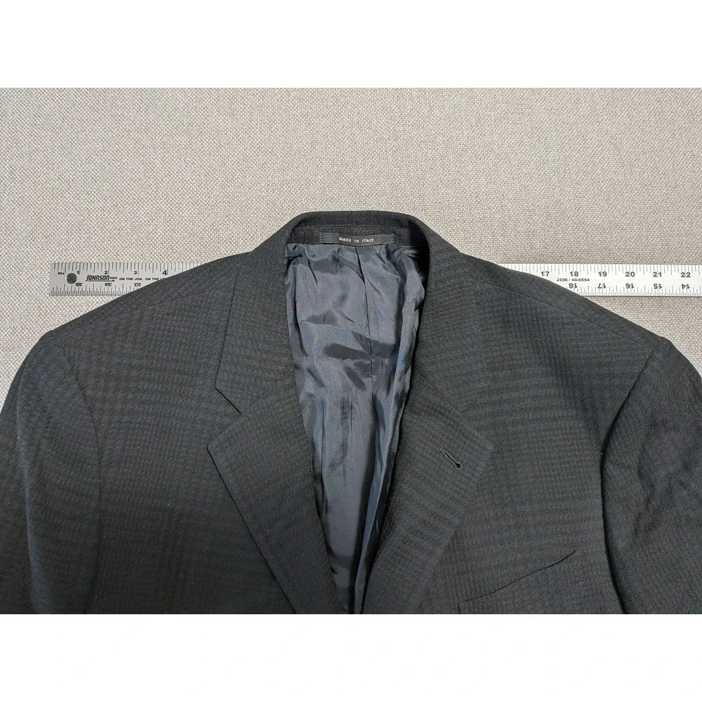 Armani Collezioni Men's 48L Suit Jacket Navy Blue Wool Blend Notch Lapel